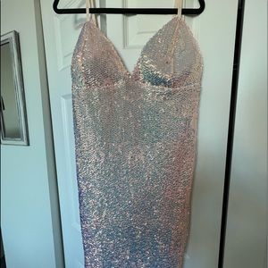 Fashion Nova Blush Sequin Mini Dress